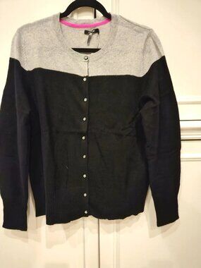 Apt 9 100% cashmere color-block crew neck sweater ~X large~010 BLK NGT CB~NWT